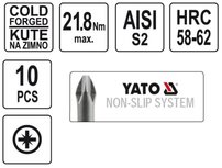 Bit krížový 1/4" PZ3 x 25 mm 10 ks