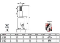 Hever / zdvihák piestový hydraulický 20T, 241-521mm