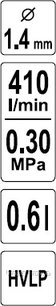 Pištoľ na lakovanie s nádržou 0,6l 1.4mm