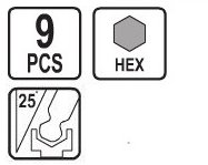Sada kľúčov imbusových Hex s guličkou 2 - 10 mm 9 ks