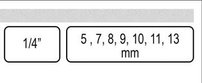 Sada bitov imbus 1/4" 8 ks