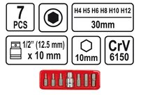 Sada bitov imbus Hex 30 mm 7 ks