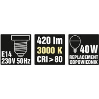 LED žiarovka P45 E14 230V 7W 420LM 3000K