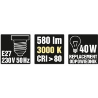 LED žiarovka A60 E27 230V 7W 580LM 3000K