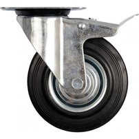 Koleso otočné s brzdou, gumové 125 x 34 x 155 mm 130 kg