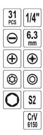 Skrutkovač ohybný s príslušenstvom 31 ks