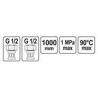 Hadica flexi, nerez F1/2" x F1/2" 100cm