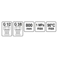 Hadica flexi, nerez F1/2" x F3/8" 80cm