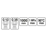 Hadica flexi, nerez F1/2" x F3/8" 100cm