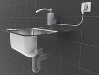 Umývadlová batéria s elektrickým ohrievačom vody