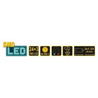 Lampa svetelná, ručná 24+3 LED