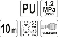 Vzduchová špirálová hadica 6,5 x 10 mm, 10 m 