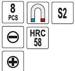 Sada skrutkovačov 8 ks magnetické CrMo