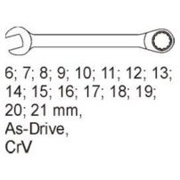 Vložka do zásuvky/ kľúče očkoploché 6-21mm, 16ks