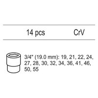 Vložka do zásuvky - Sada nástrčných kľúčov 3/4 ", 19-55mm, 14ks