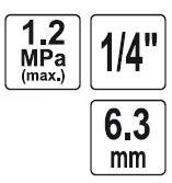 Regulátor tlaku vzduchu 1/4", max. 1,2MPa